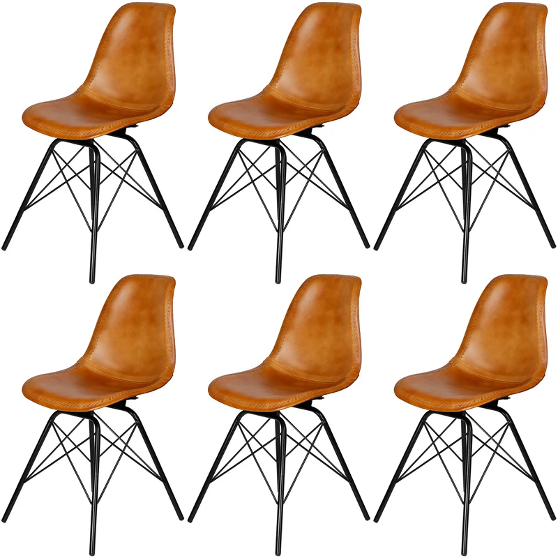Esszimmer Stuhl Leder Cognac