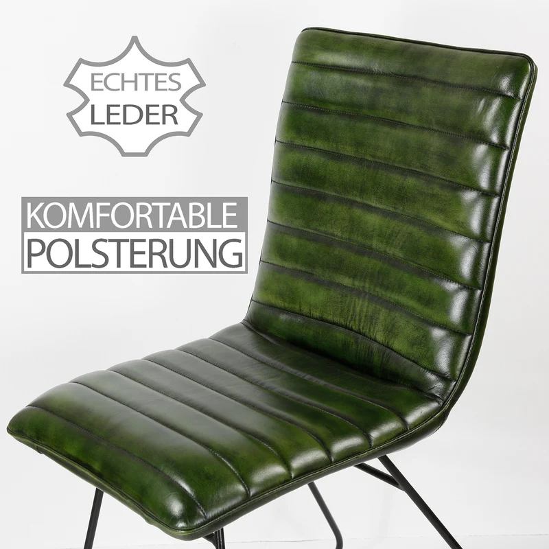 Esszimmerstuhl Leder Grün