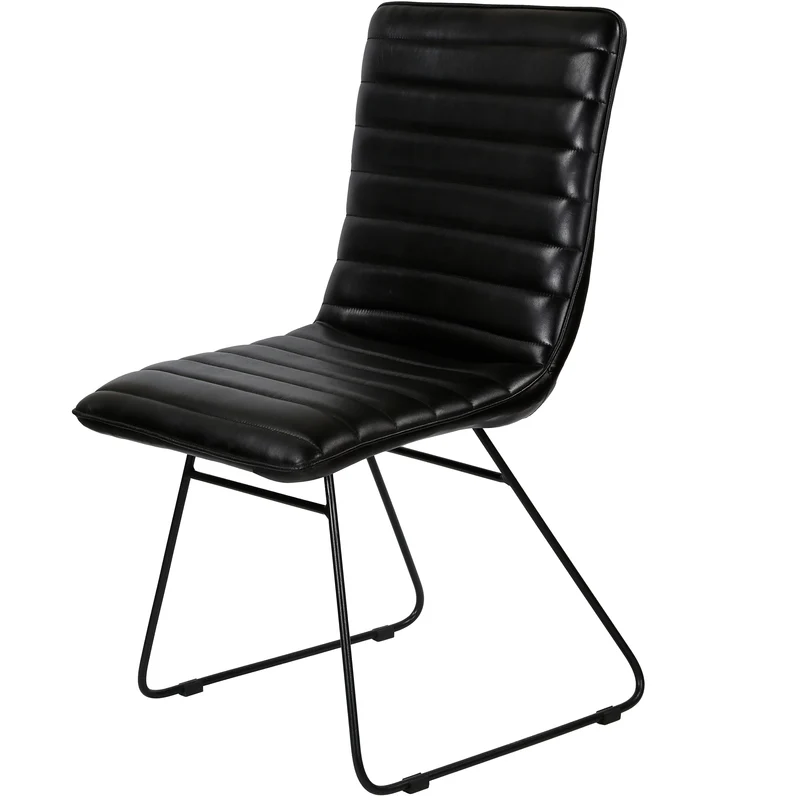 Esszimmerstuhl Leder Schwarz