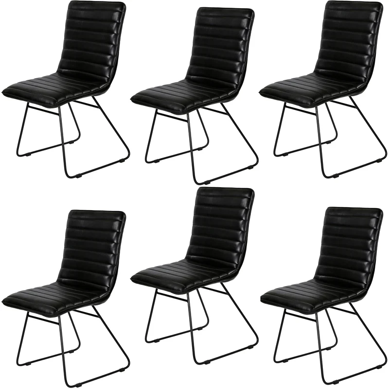 Esszimmerstuhl Leder Schwarz