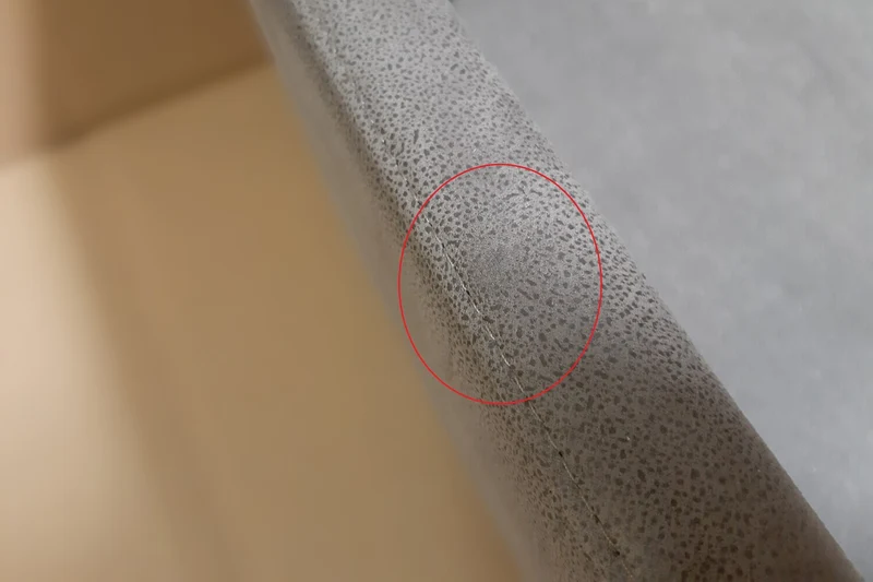 B-Ware KAWOLA Stuhl Cali Sessel Microfaser hellgrau Füße Edelstahl