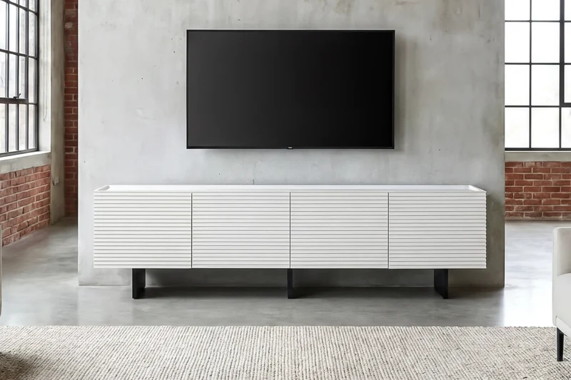 KAWOLA Lowboard LYNN TV-Board 4 Türen lackiert weiß