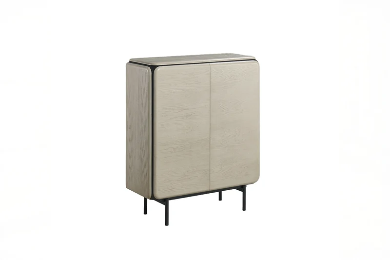 KAWOLA Highboard AVRIL 2 Türen Eiche grau