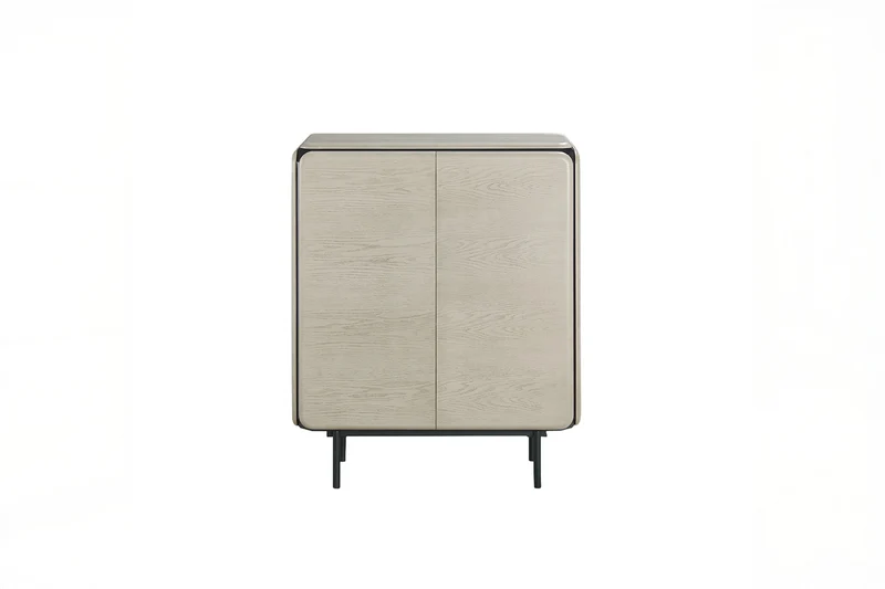 KAWOLA Highboard AVRIL 2 Türen Eiche grau