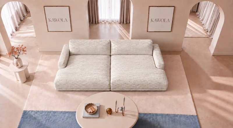 KAWOLA Big Sofa MARLIN Stoff cremeweiß