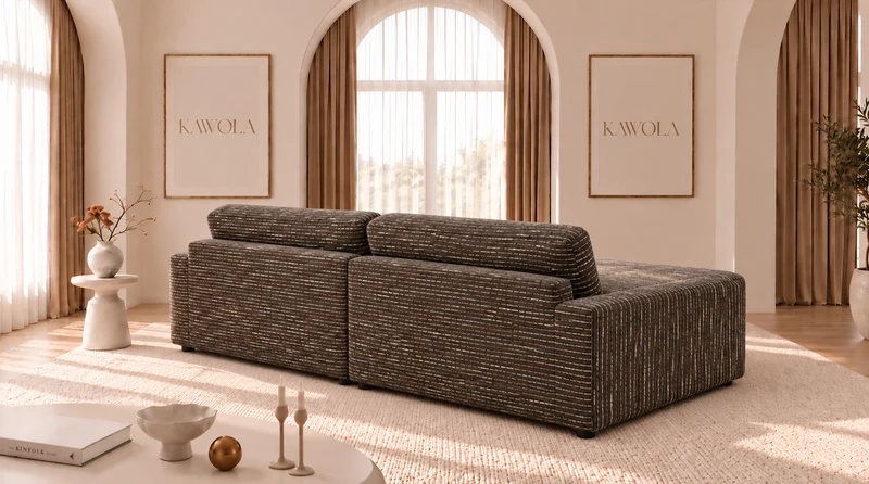 KAWOLA Big Sofa MARLIN Stoff braun