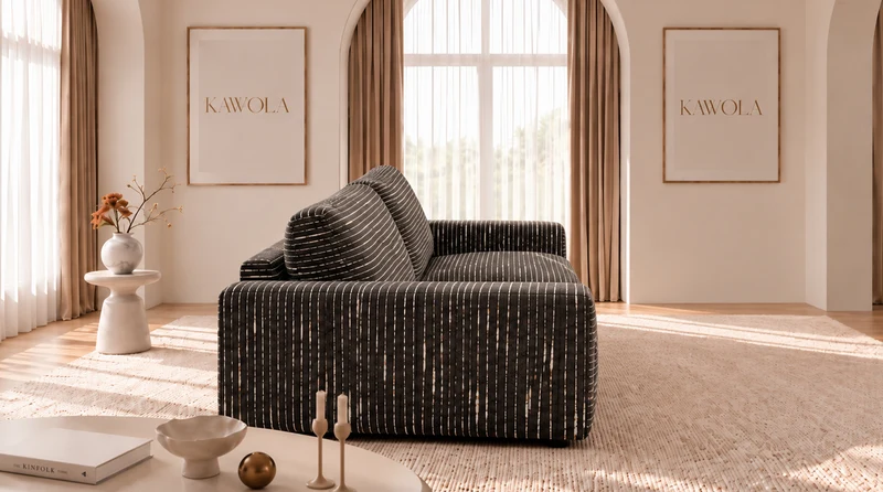KAWOLA Sofa MARLIN 3-Sitzer Stoff braun