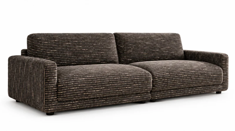 KAWOLA Sofa MARLIN 3-Sitzer Stoff braun