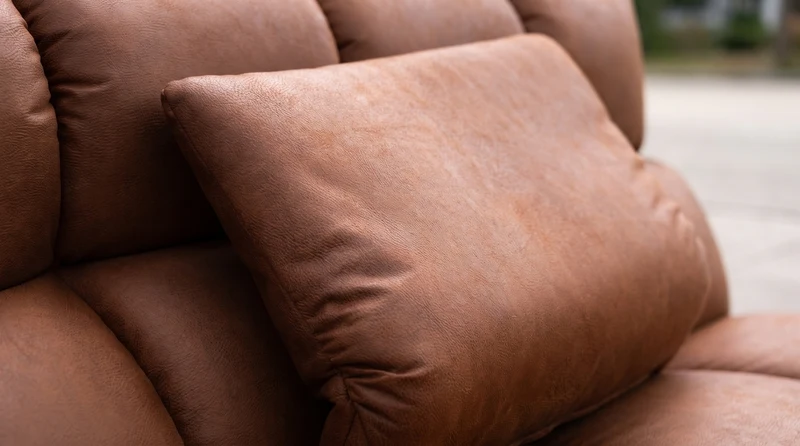 KAWOLA Big Sofa AMIA Lederfaserstoff cognac