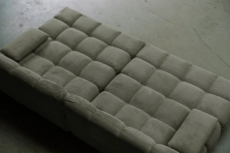 KAWOLA Big Sofa VIVIEN Feincord olivgrün