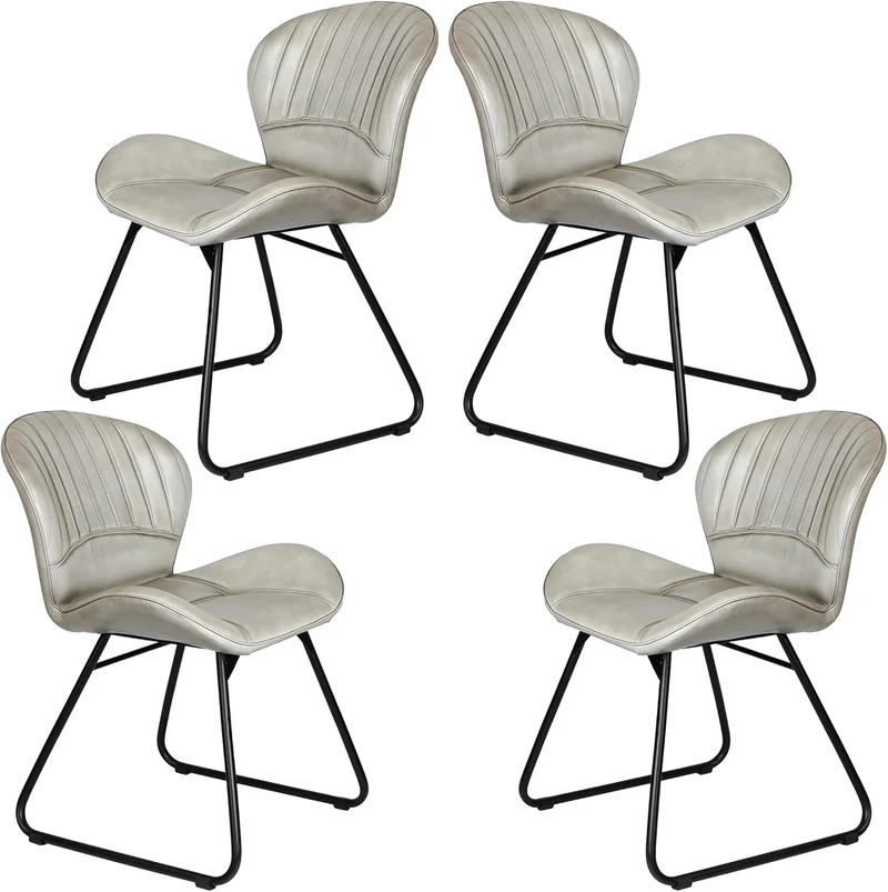 Lederstuhl Light Grau