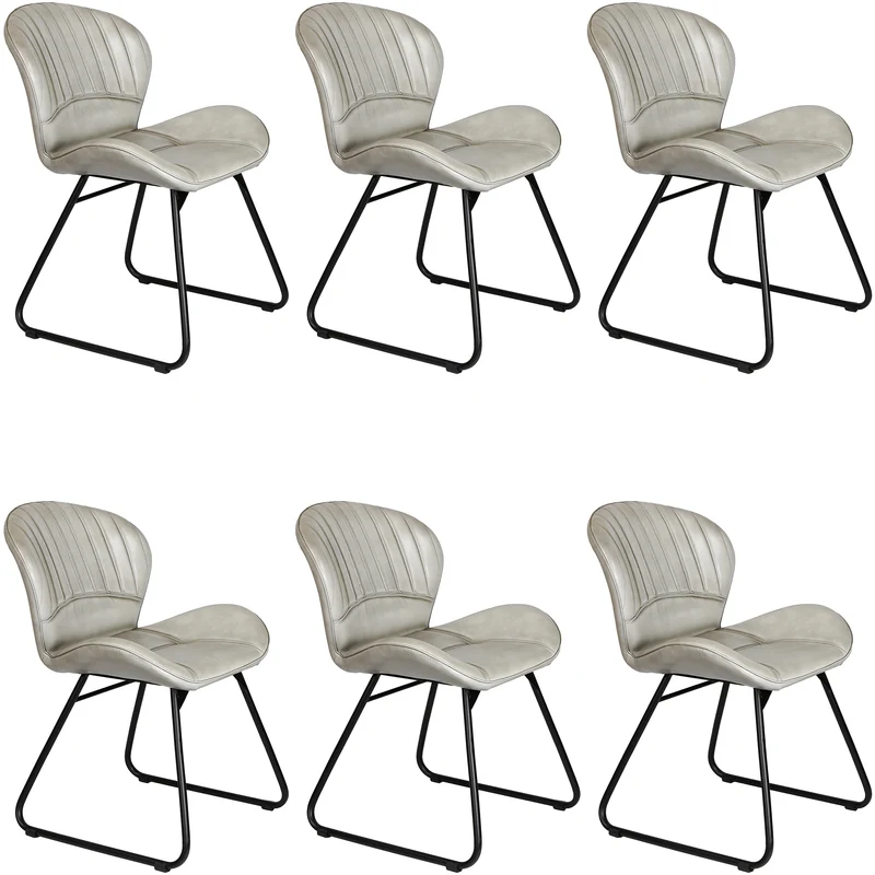 Lederstuhl Light Grau
