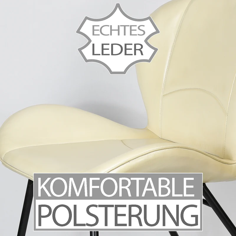 Lederstuhl Beige