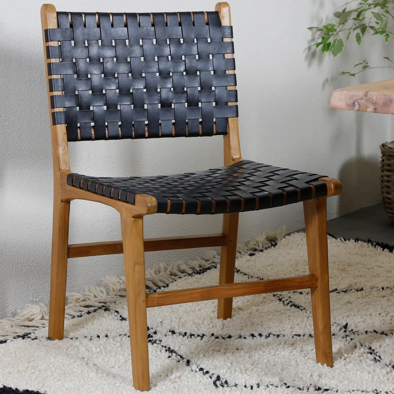 Esszimmerstuhl Schwarz Leder