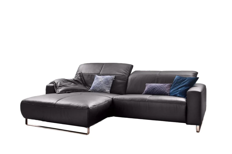 KAWOLA Sofa YORK Leder Recamiere mocca