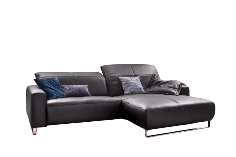 KAWOLA Sofa YORK Leder Recamiere mocca