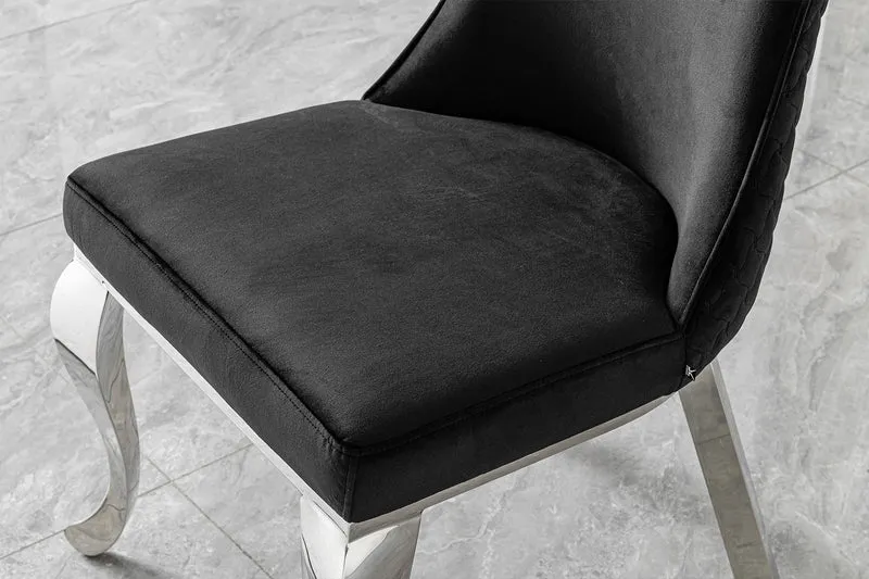 KAWOLA Esszimmerstuhl SELENA Barock Velvet schwarz