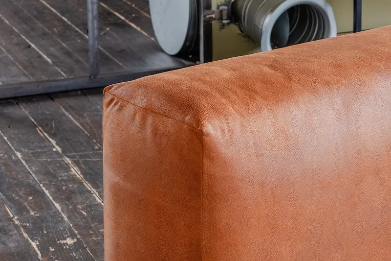 KAWOLA Armlehne / Rückenlehne MIA Lederfaserstoff cognac