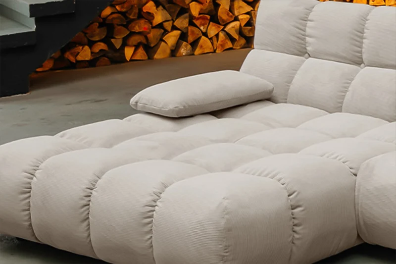 KAWOLA Sofa VIVIEN Ecksofa Feincord beige