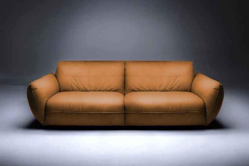 B-Ware KAWOLA Sofa DAVITO 4-Sitzer Megasofa Leder cognac