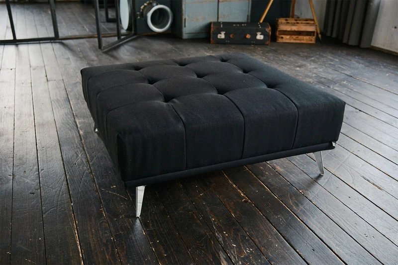 KAWOLA Hocker WIOLO Stoff schwarz
