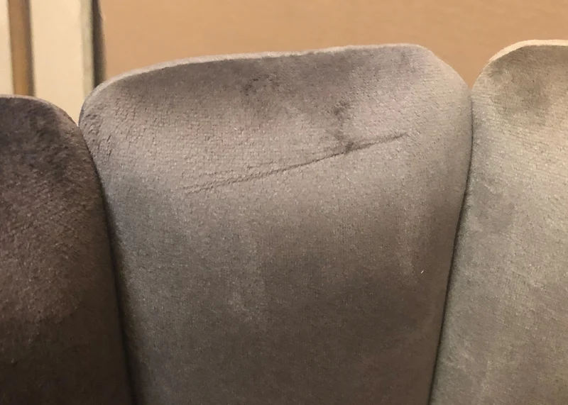 B-Ware KAWOLA Barhocker JADA Drehstuhl höhenverstellbar Velvet grau