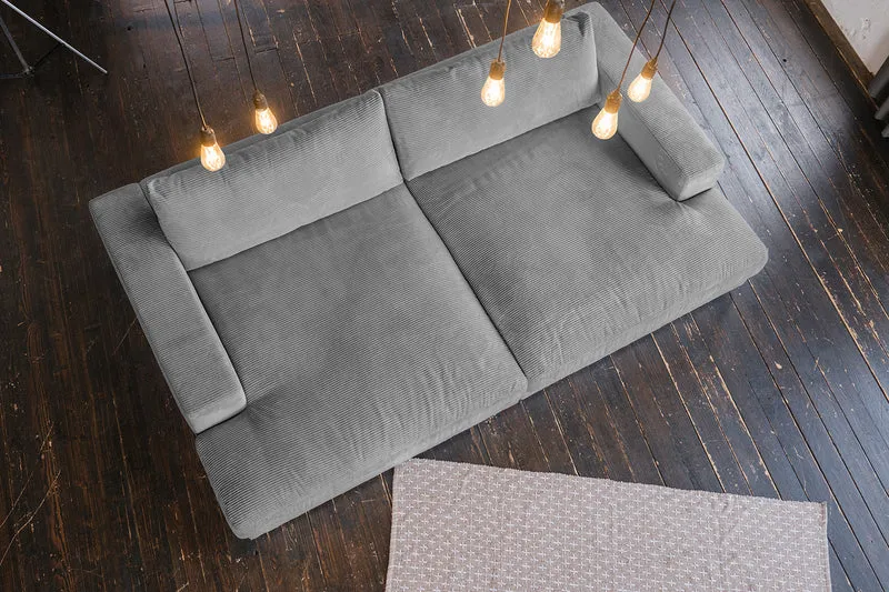 B-Ware KAWOLA Big Sofa MADELINE Cord grau