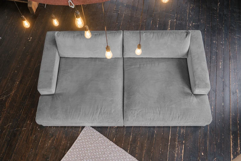 B-Ware KAWOLA Big Sofa MADELINE Cord grau