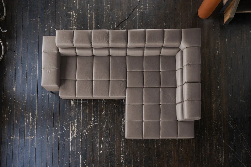 KAWOLA Sofa NELSON Ecksofa Leder dunkelbraun