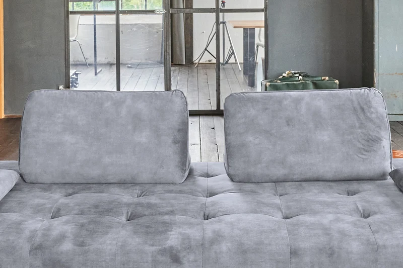 KAWOLA Sofa WIOLO Schlafsofa Daybed velvet grau