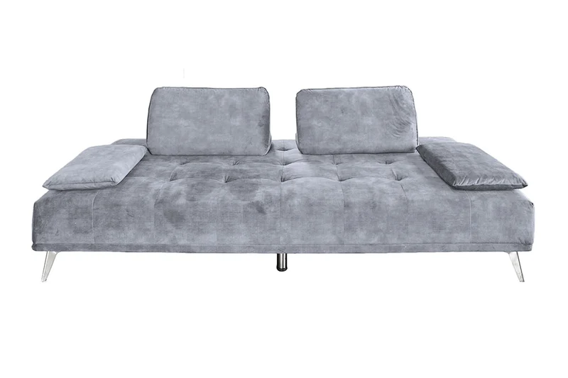 KAWOLA Sofa WIOLO Schlafsofa Daybed velvet grau