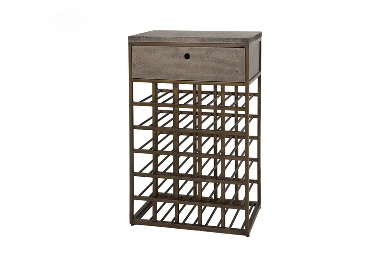 KAWOLA Weinschrank BALZAR Metall bronze 1 Schublade