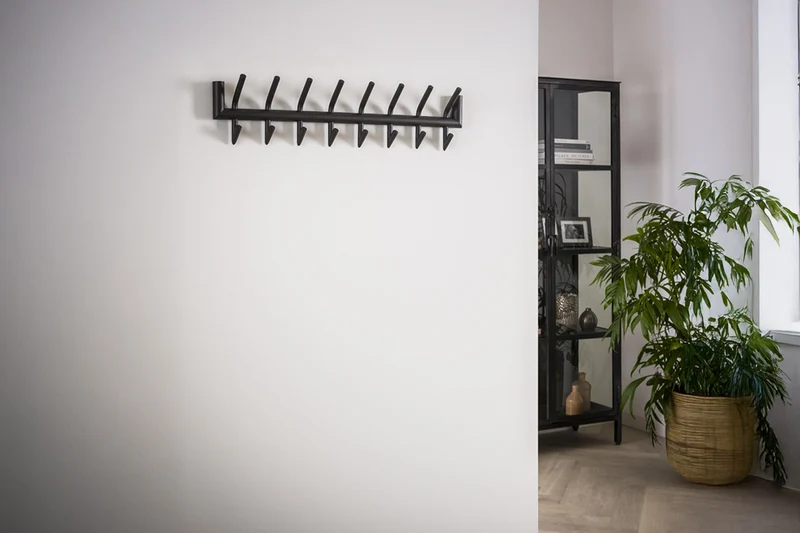 KAWOLA Garderobe FABIA Metall 8 Haken dunkelgrau