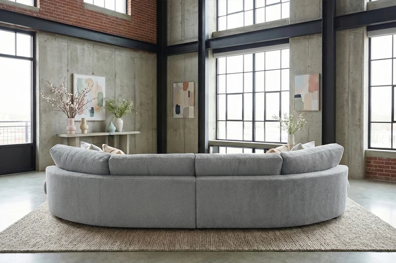 KAWOLA Big Sofa PADANA Stoff grau