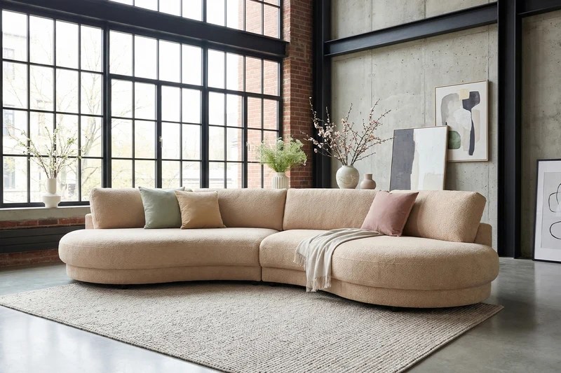 KAWOLA Big Sofa PADANA Stoff creme
