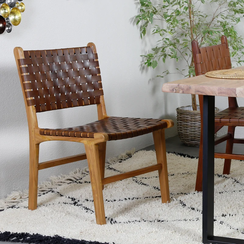 Esszimmerstuhl Braun Leder