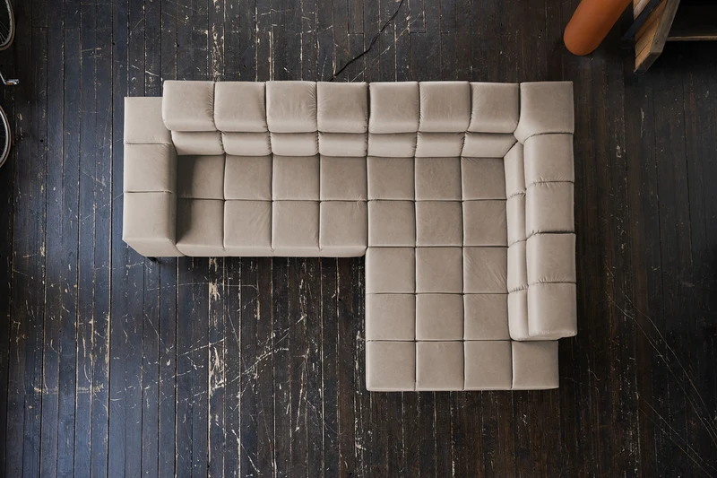 KAWOLA Sofa NELSON Ecksofa Leder grau