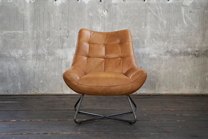 KAWOLA Sessel Snooze Leder cognac B/H/T: 82x93x76cm