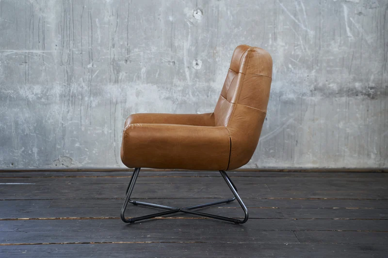 KAWOLA Sessel Snooze Leder cognac B/H/T: 82x93x76cm