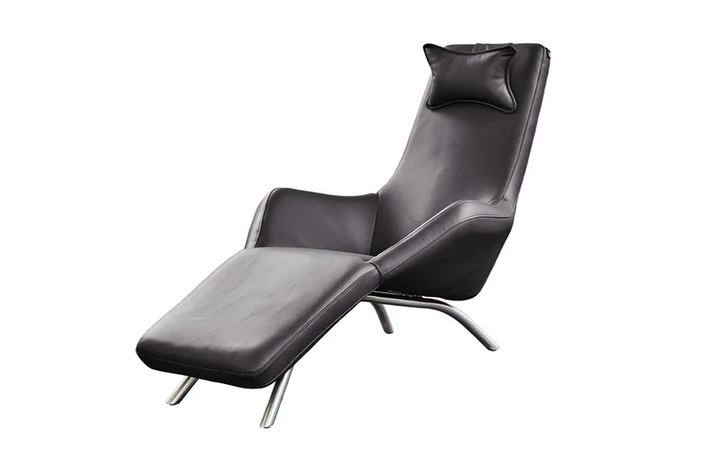 B-Ware KAWOLA Relaxliege CAVAL Leder dunkelgrau