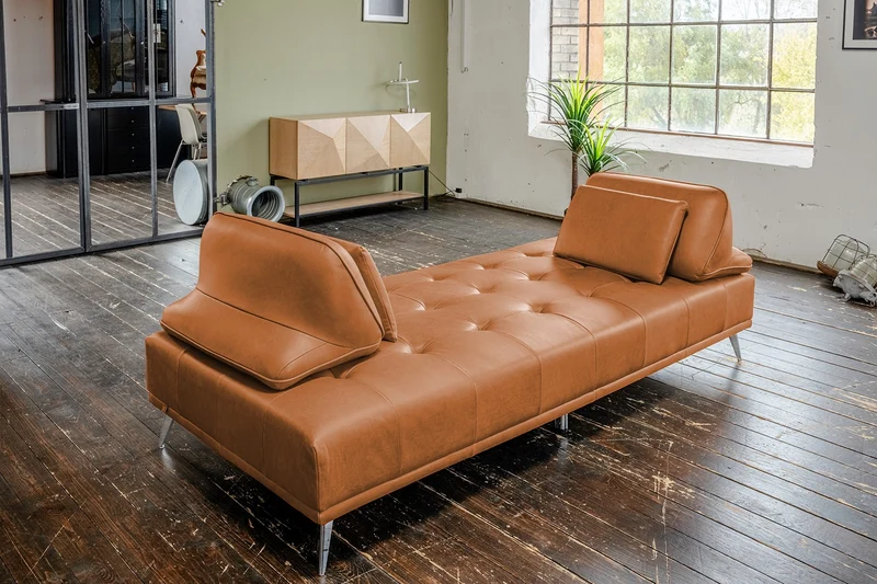 KAWOLA Sofa WIOLO Schlafsofa Daybed Leder cognac