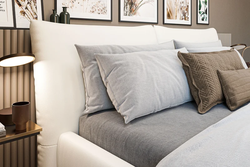 KAWOLA Bett HENRY Polsterbett Leder weiß