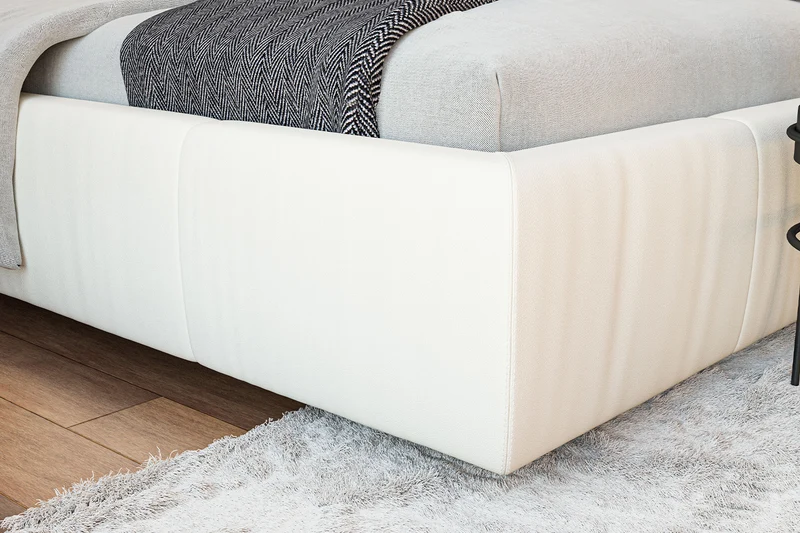 KAWOLA Bett HENRY Polsterbett Leder weiß