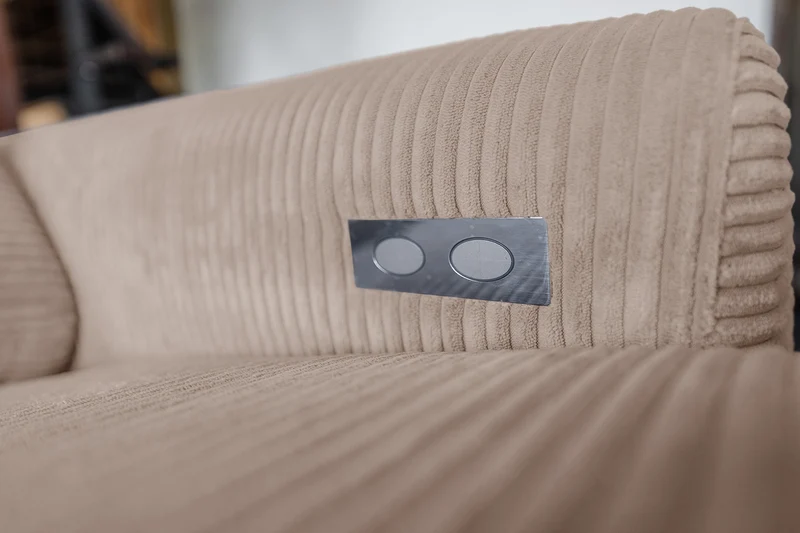 KAWOLA Sofa LAISKA Ecksofa Relaxfunktion teilmotorisch Cord taupe