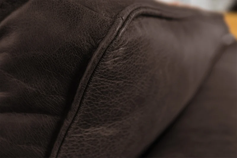 KAWOLA Sofa BLOOM Ecksofa Leder dunkelbraun