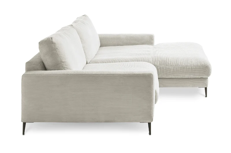 KAWOLA Ecksofa CARA Sofa Cord hellgrau