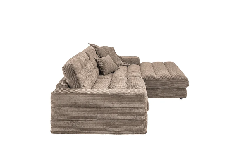 KAWOLA Sofa LANA Ecksofa Cord taupe