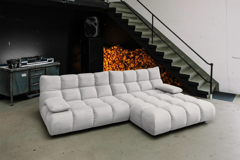 KAWOLA Sofa VIVIEN Ecksofa Velvet silber