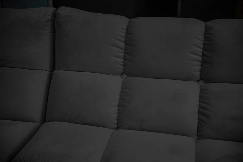 KAWOLA Sofa VIVIEN Ecksofa Velvet schwarz