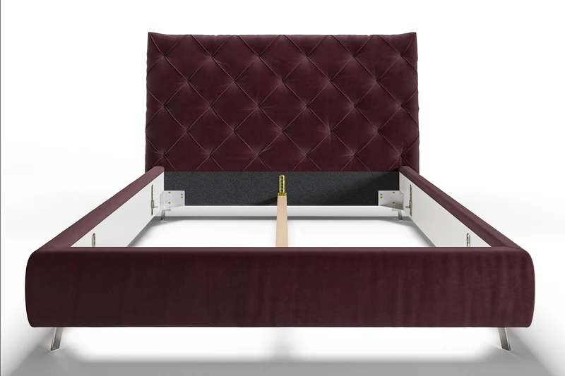 KAWOLA Bett ANNY Polsterbett Velvet purple